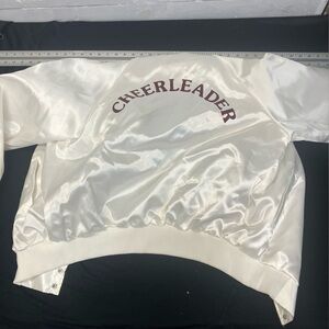 White Satin 'CHEERLEADER' Bomber Jacket